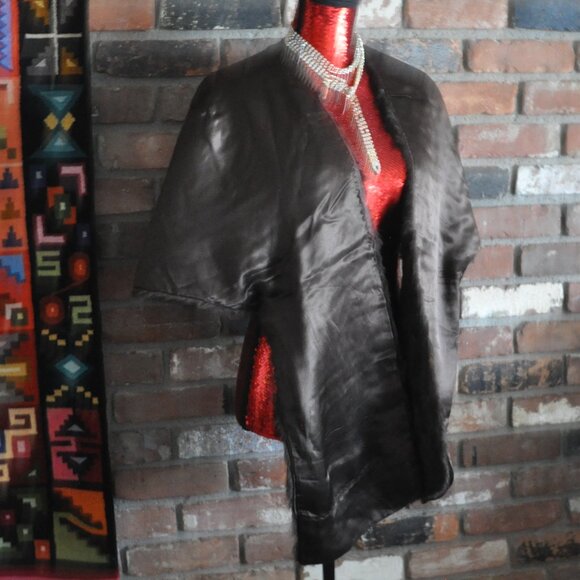 Vintage Genuine Ermine FUR STOLE WRAP SHAWL Dark Brown - Picture 6 of 7